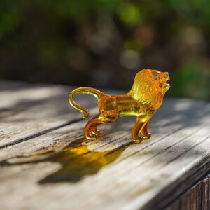 Yellow Crystal Lion Figurine Collectible