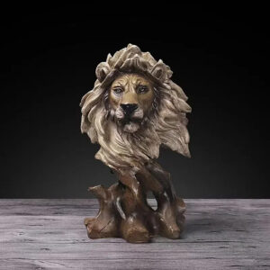 Resin Lion Face Statue Figurine