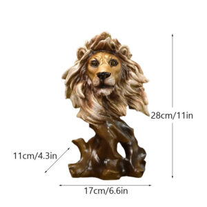 FIGU-03 Resin Lion Face Statue Figurine-size