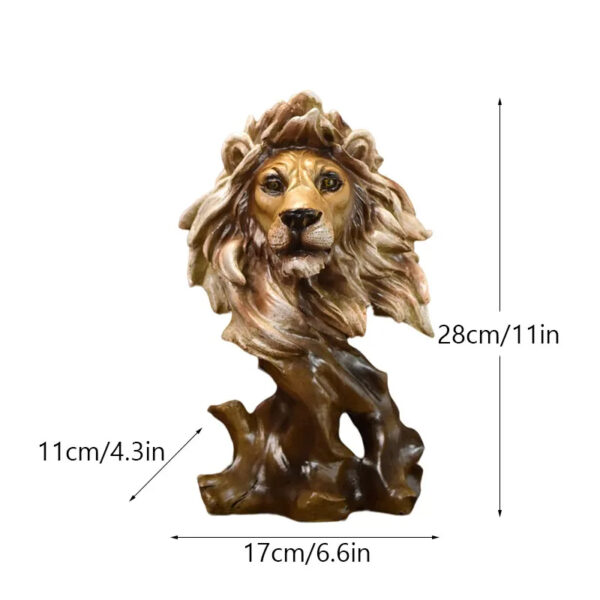 FIGU-03 Resin Lion Face Statue Figurine-size