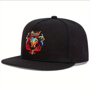 Lion Embroidered Snapback Hat