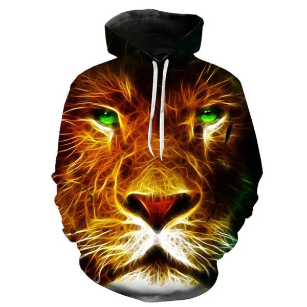 Yellow Face Blue Eyes Lion Hoodie