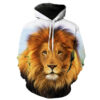 Yellow Male Lion All Over Print Hoodie