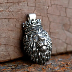 316L Stainless Steel Lion Crown Necklace Pendant