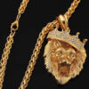 Crown Lion Head Pendant Necklace