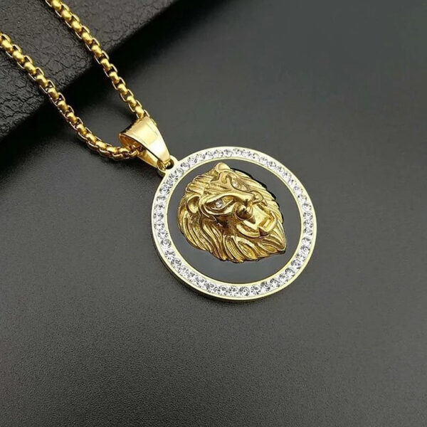 Long Hair Lion Pendant Necklace