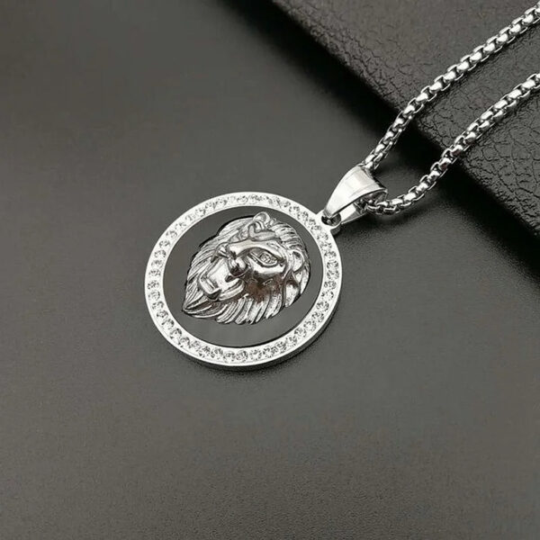 Long Hair Lion Pendant Necklace