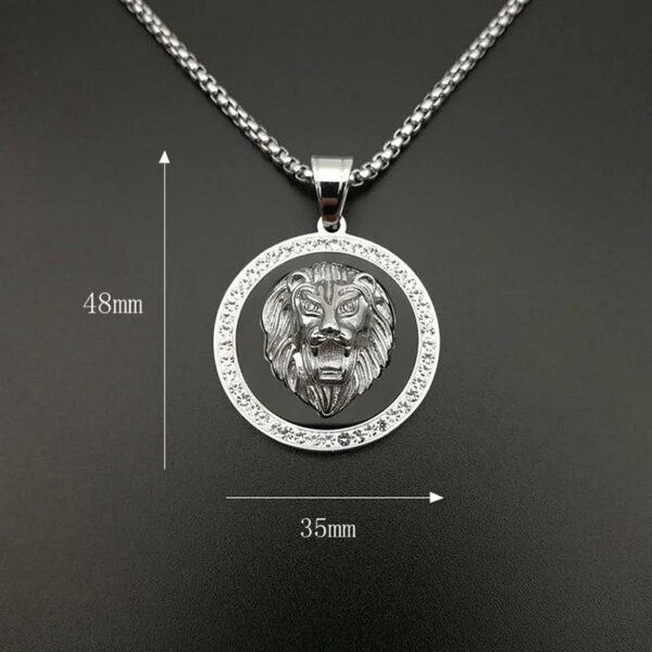 Long Hair Lion Pendant Necklace