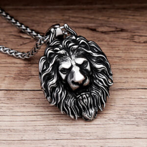 Unique Lion Necklace for Men Biker