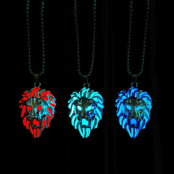 Glow In The Dark Lion Pendant Necklace