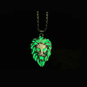 Glow In The Dark Lion Pendant Necklace