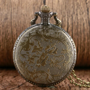 Roaring Lion Head Necklace Pocket Watch