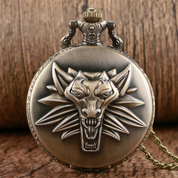 Roaring Lion Head Necklace Pocket Watch