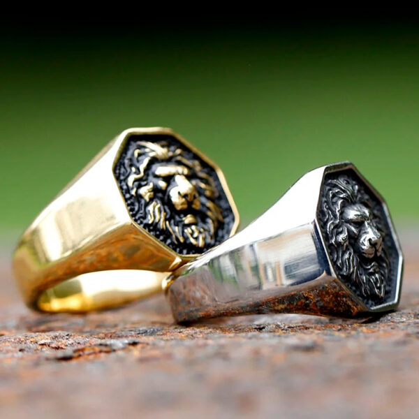 Stainless Steel 3D Lion Head Ring