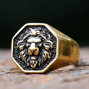 Stainless Steel 3D Lion Head Ring