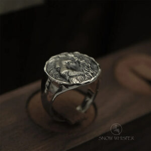 S925 Sterling Silver Lion Male Ring