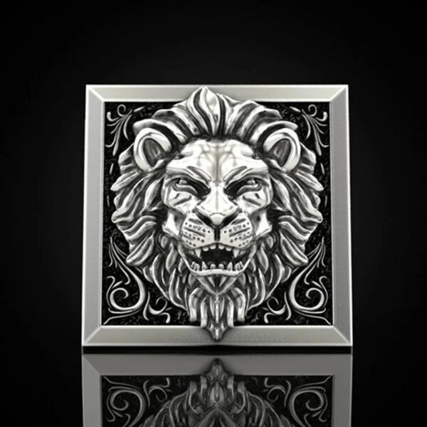 Lion Head Storage Finger Men's Ring