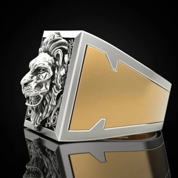 Lion Head Storage Finger Men's Ring