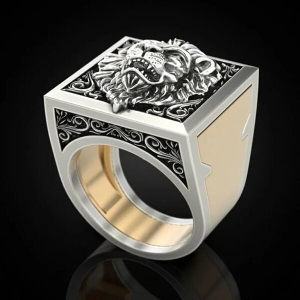 Lion Head Storage Finger Men's Ring