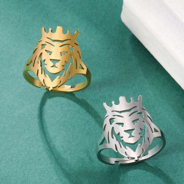 Lion with King Crown Ring