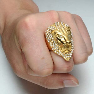 Lion Head Bling Ring