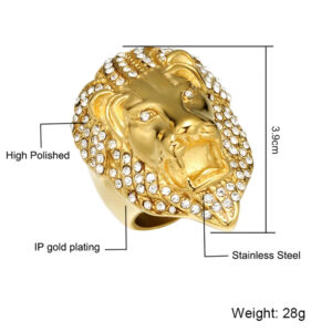 Lion Head Bling Ring