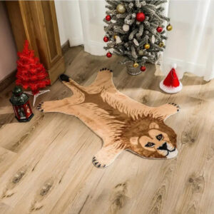 Brown Imitation Faux Lion Skin Rug