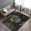 Black Golden Lion Large Rug