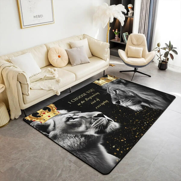 Lion King and Queen Carpet Rug