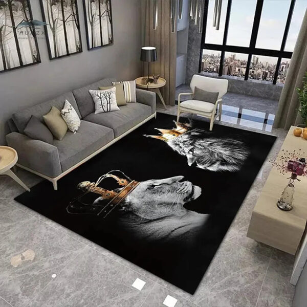 Lion King and Queen Carpet Rug